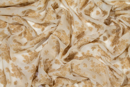 Abstract Poly Silk Chiffon Burnout - Beige