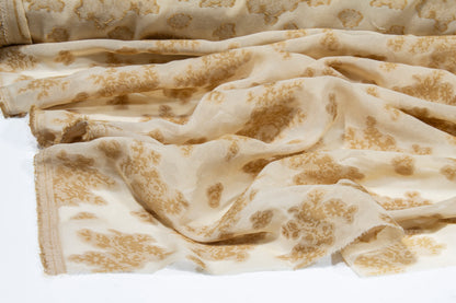 Abstract Poly Silk Chiffon Burnout - Beige