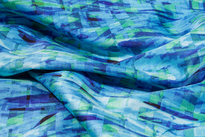 Abstract Printed Mikado - Blue / Green