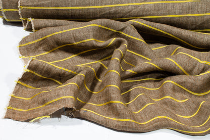 Striped Linen - Brown / Yellow