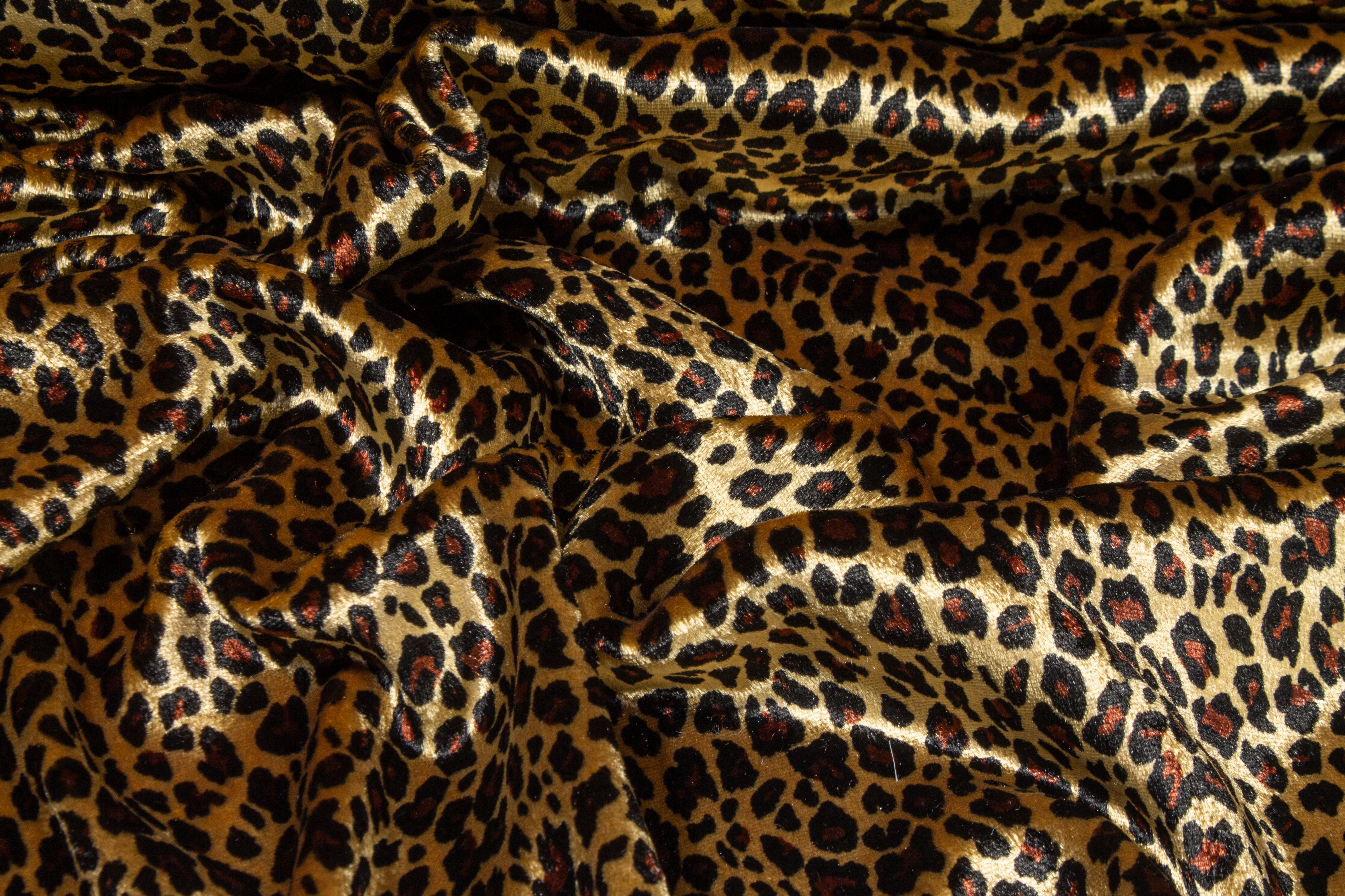 Leopard Print Silk Viscose Velvet