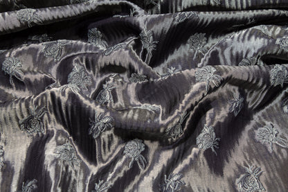 Bumblebee Design Metallic Brocade - Gray