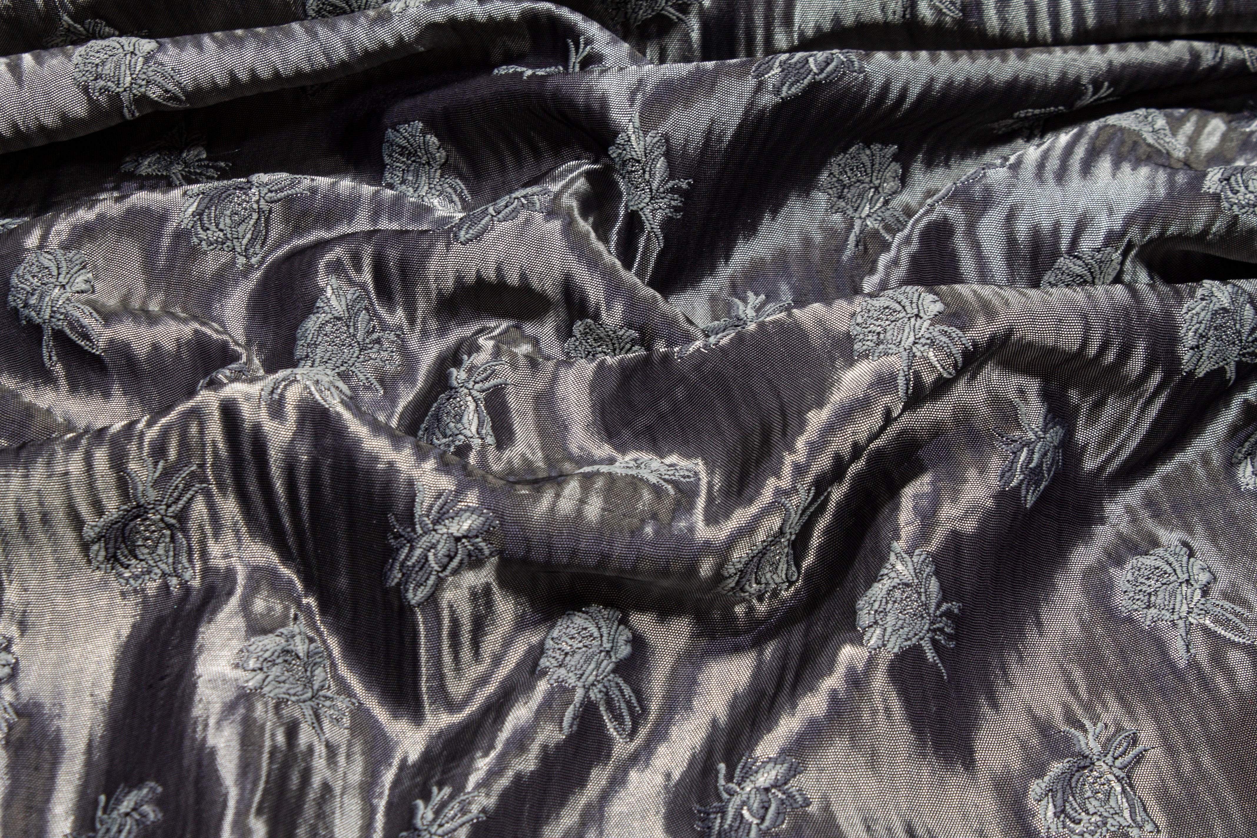 Bumblebee Design Metallic Brocade - Gray