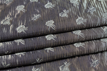 Bumblebee Design Metallic Brocade - Gray