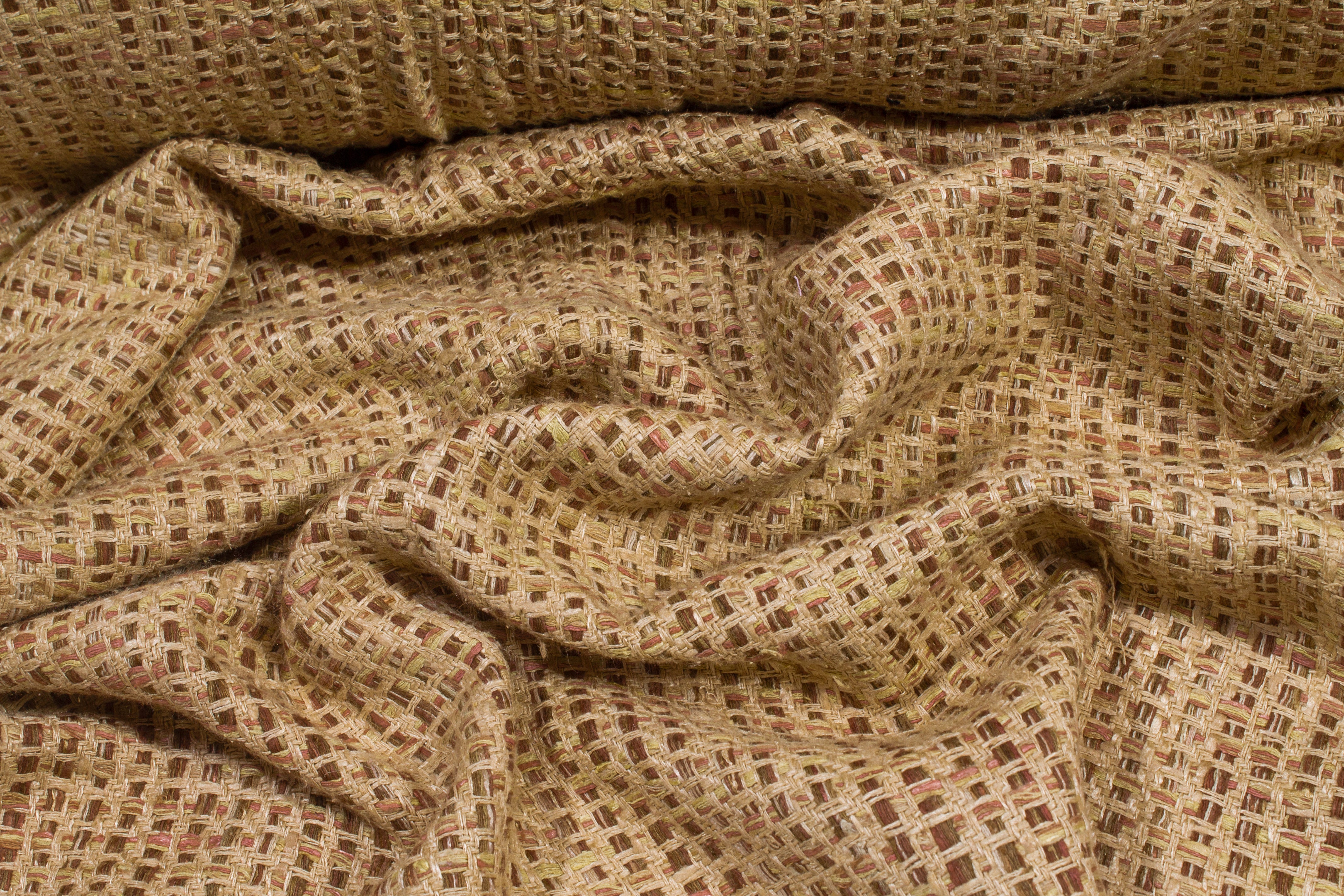 Silk and Linen Tweed - Khaki Brown