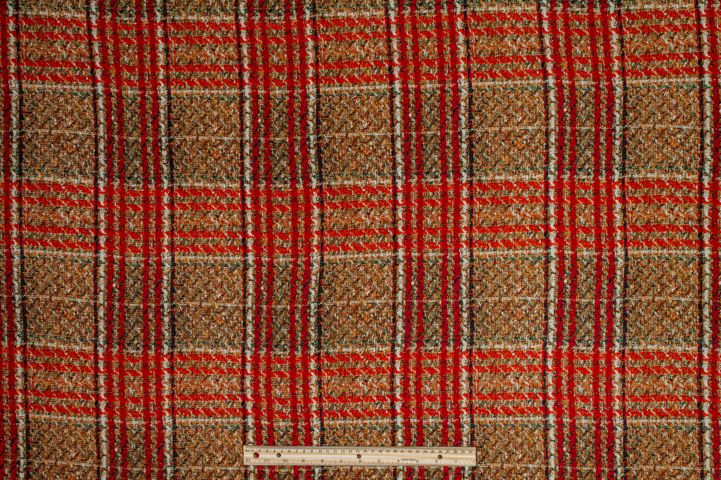 Checked Silk Lining - Red / Brown