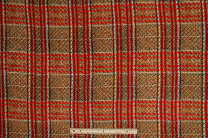 Checked Silk Lining - Red / Brown