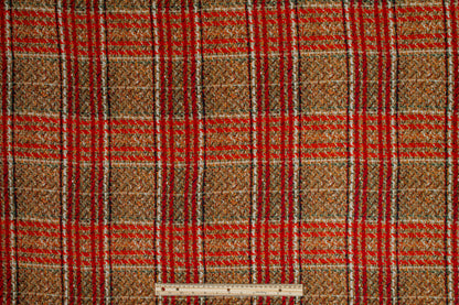 Checked Silk Lining - Red / Brown