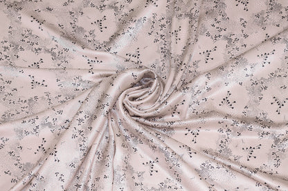 Printed Italian Silk Jacquard - Light Taupe / Black