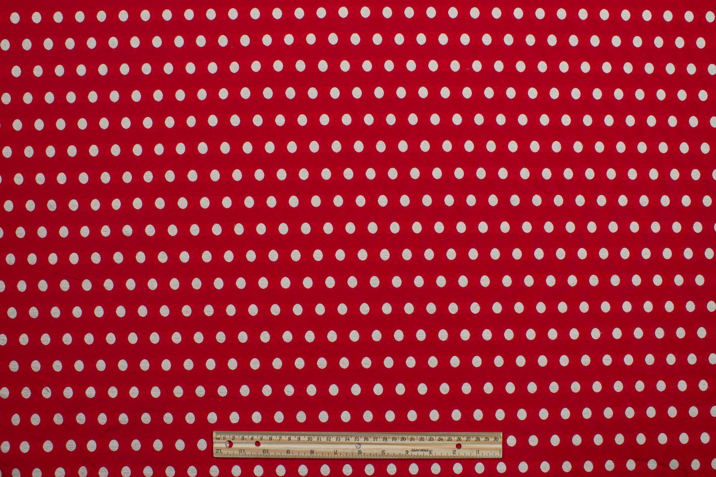Polak Dot Cotton Brocade - Red and White