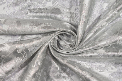Abstract Metallic Brocade - Silver