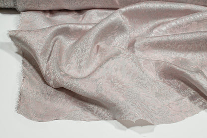 Abstract Metallic Brocade - Pink and Silver