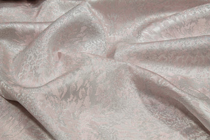 Abstract Metallic Brocade - Pink and Silver