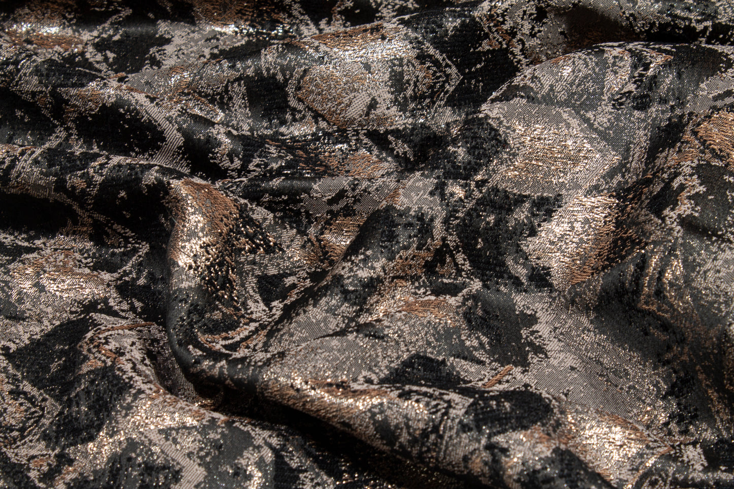 Abstract Metallic Brocade - Bronze and Black