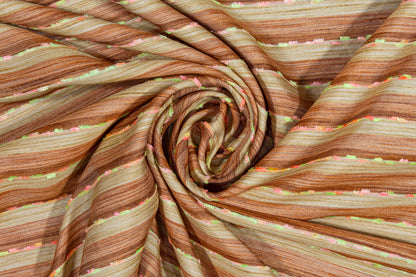 Striped Embroidered Italian Jacquard - Multicolor