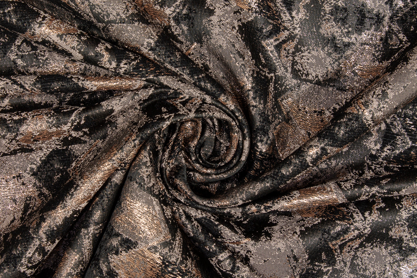 Abstract Metallic Brocade - Bronze and Black