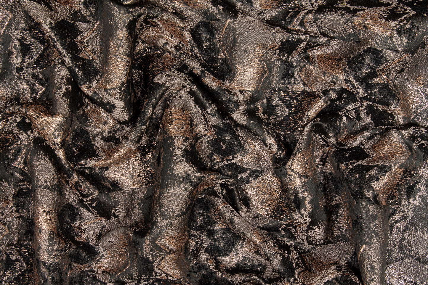 Abstract Metallic Brocade - Bronze and Black