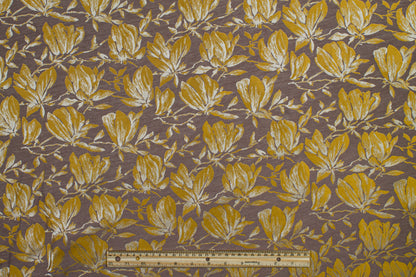 Floral Jacquard - Yellow and Taupe