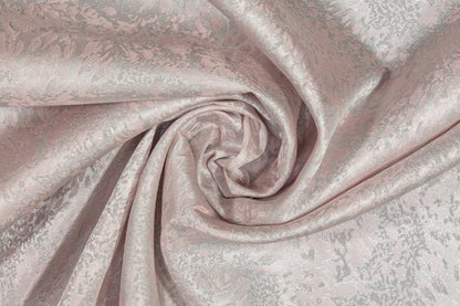 Abstract Metallic Brocade - Pink and Silver