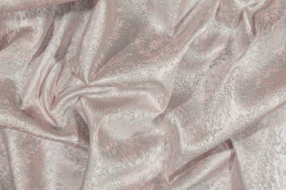 Abstract Metallic Brocade - Pink and Silver