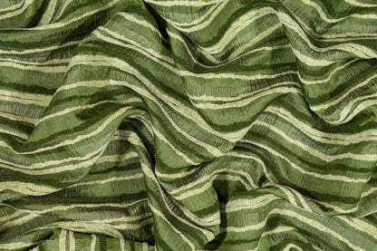 Striped Metallic Brocade - Green