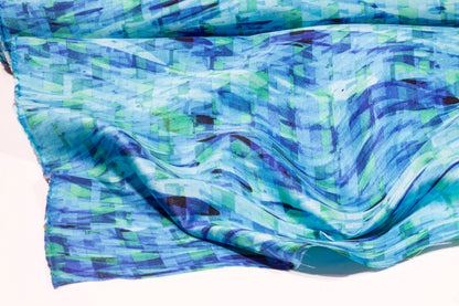 Abstract Printed Mikado - Blue / Green