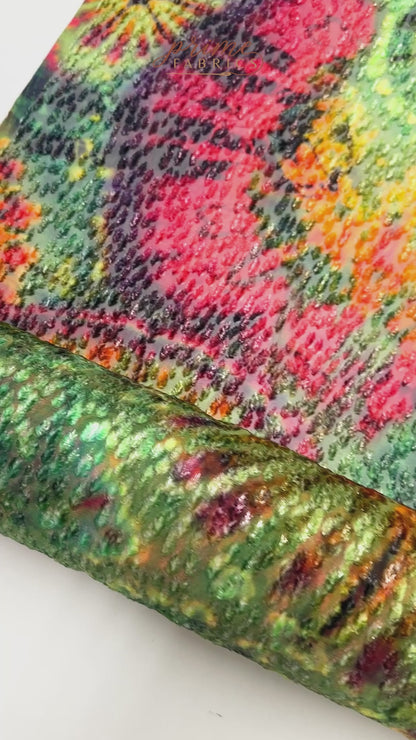 Metallic Italian Silk Viscose Velvet Fil Coupé - Multicolor