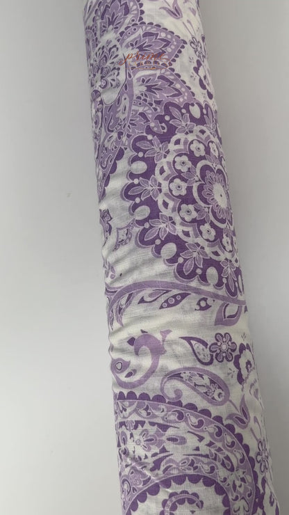 Paisley Printed Italian Linen - Lavender