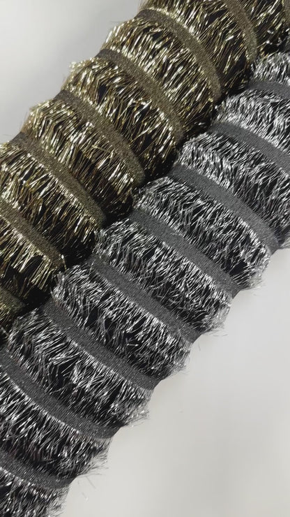 Metallic Italian Silk Chiffon - Black / Gold
