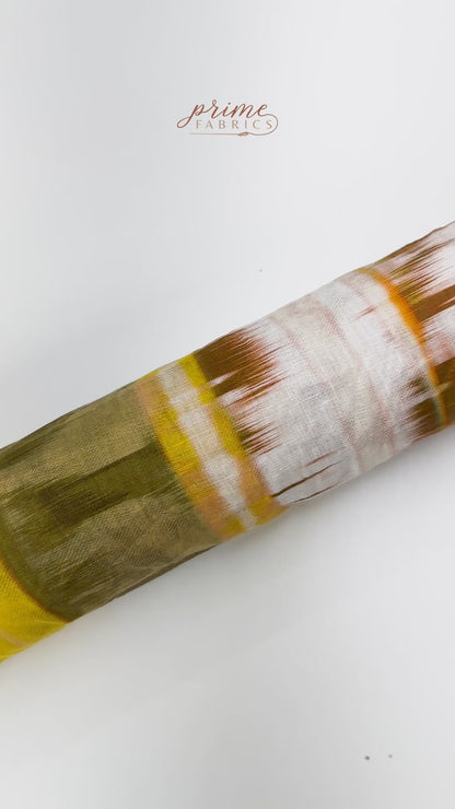 Abstract Italian Linen - Brown / Yellow / Orange