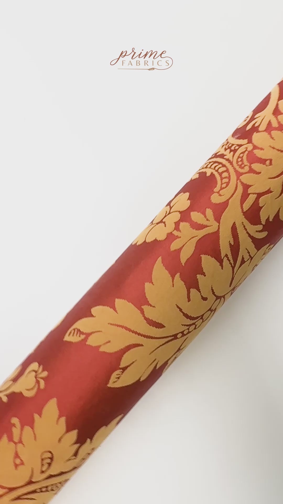 Floral Italian Silk Viscose Brocade - Burnt Orange / Gold
