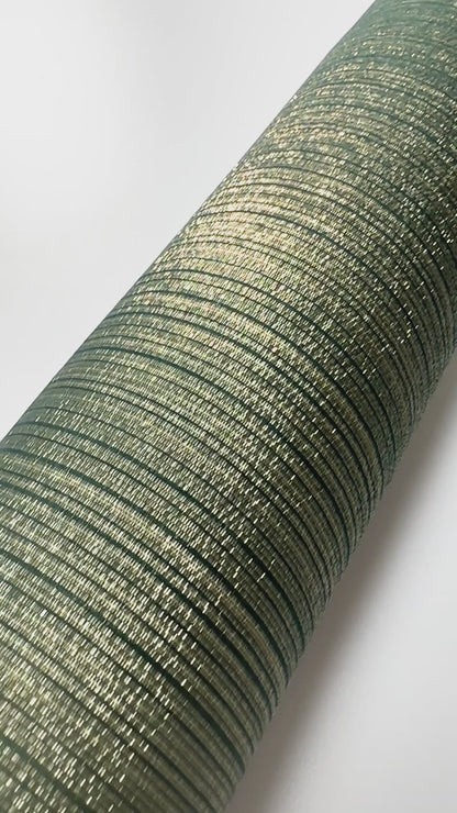 Green and Gold Metallic Silk Chiffon