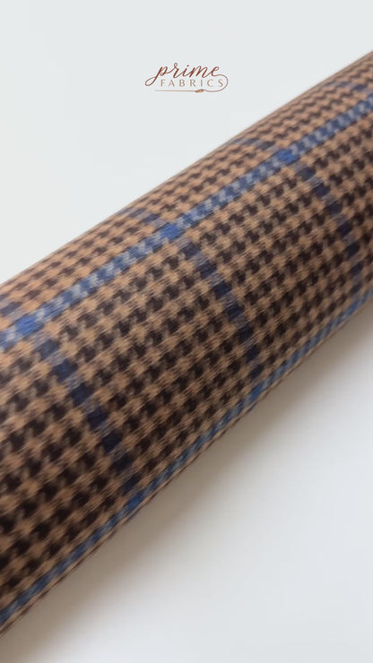 Loro Piana - Italian Wool Cashmere Suiting - Brown / Blue