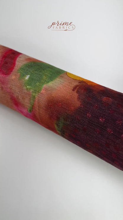 Abstract Italian Viscose Poly Blend - Multicolor