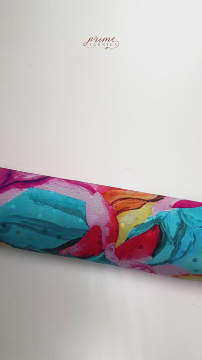 Watercolor Printed Italian Silk Jacquard - Blue
