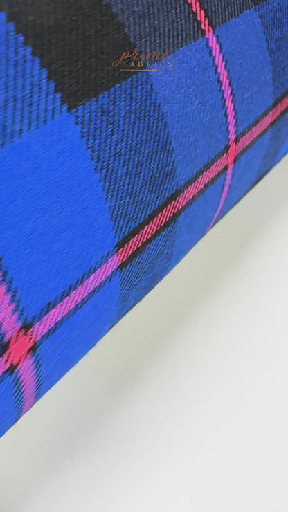 Checked Italian Wool - Blue / Black / Pink
