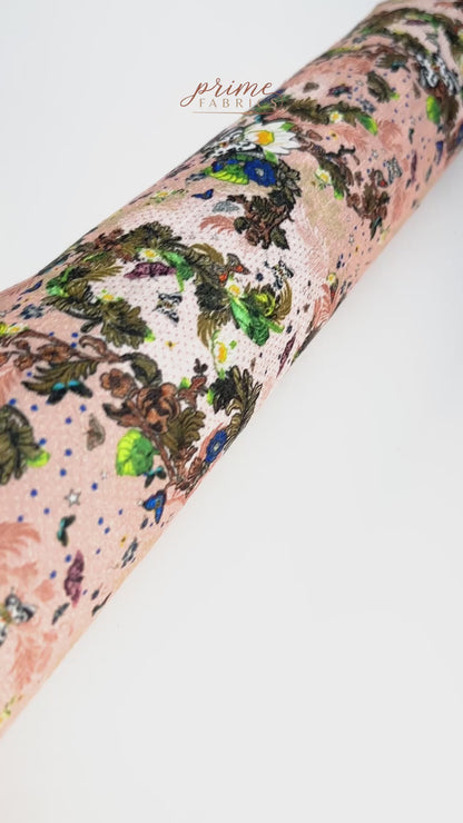 Italian Viscose Acetate Fluid Faille - Tan / Multicolor