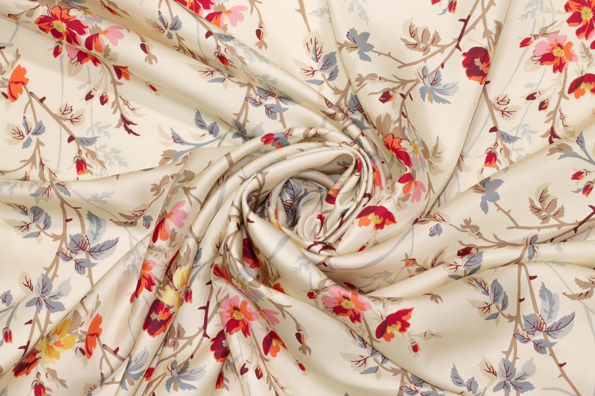 Multicolor Floral Silk Charmeuse - Prime Fabrics