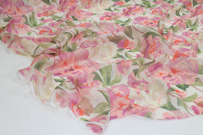 Multicolor Floral Silk Chiffon - Prime Fabrics