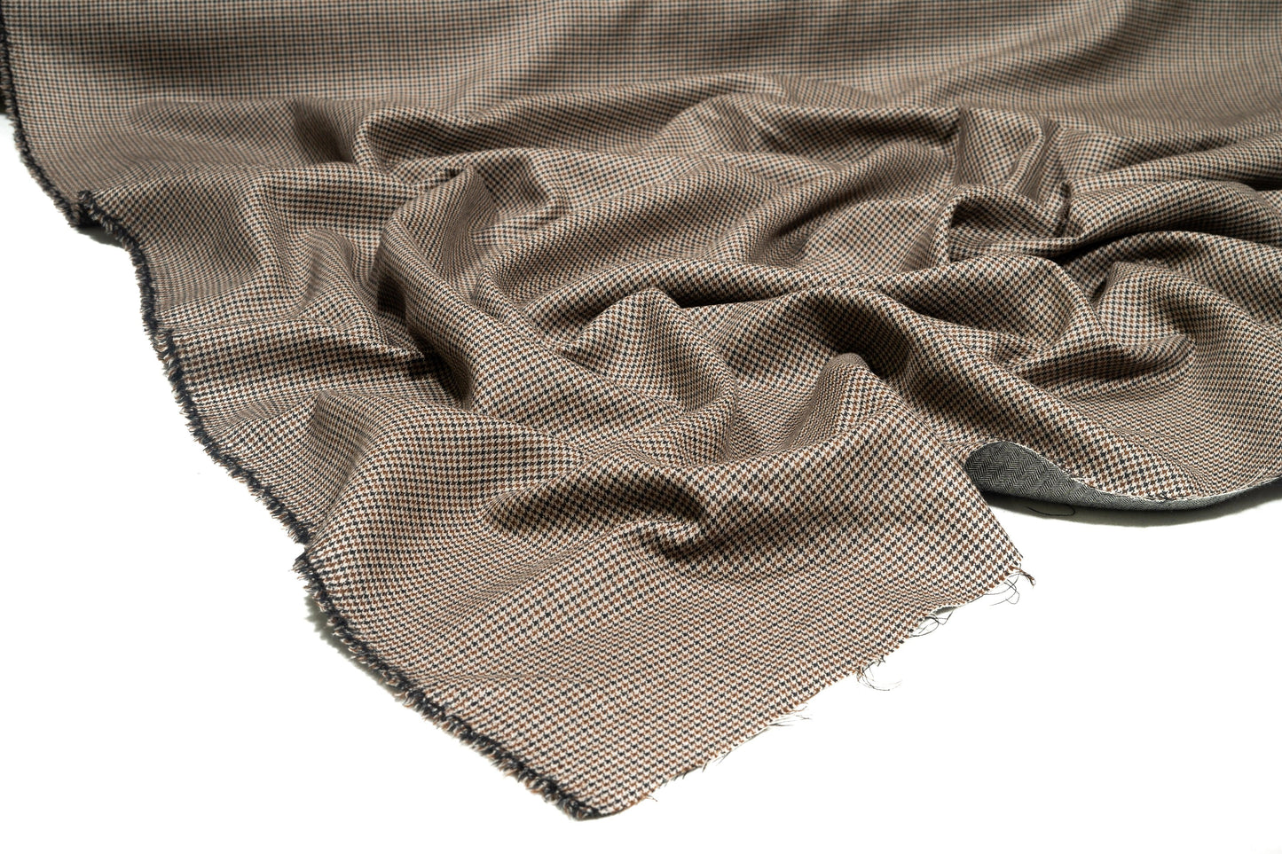 Double Faced Houndstooth and Herringbone Italian Wool Suiting - Prime Fabrics