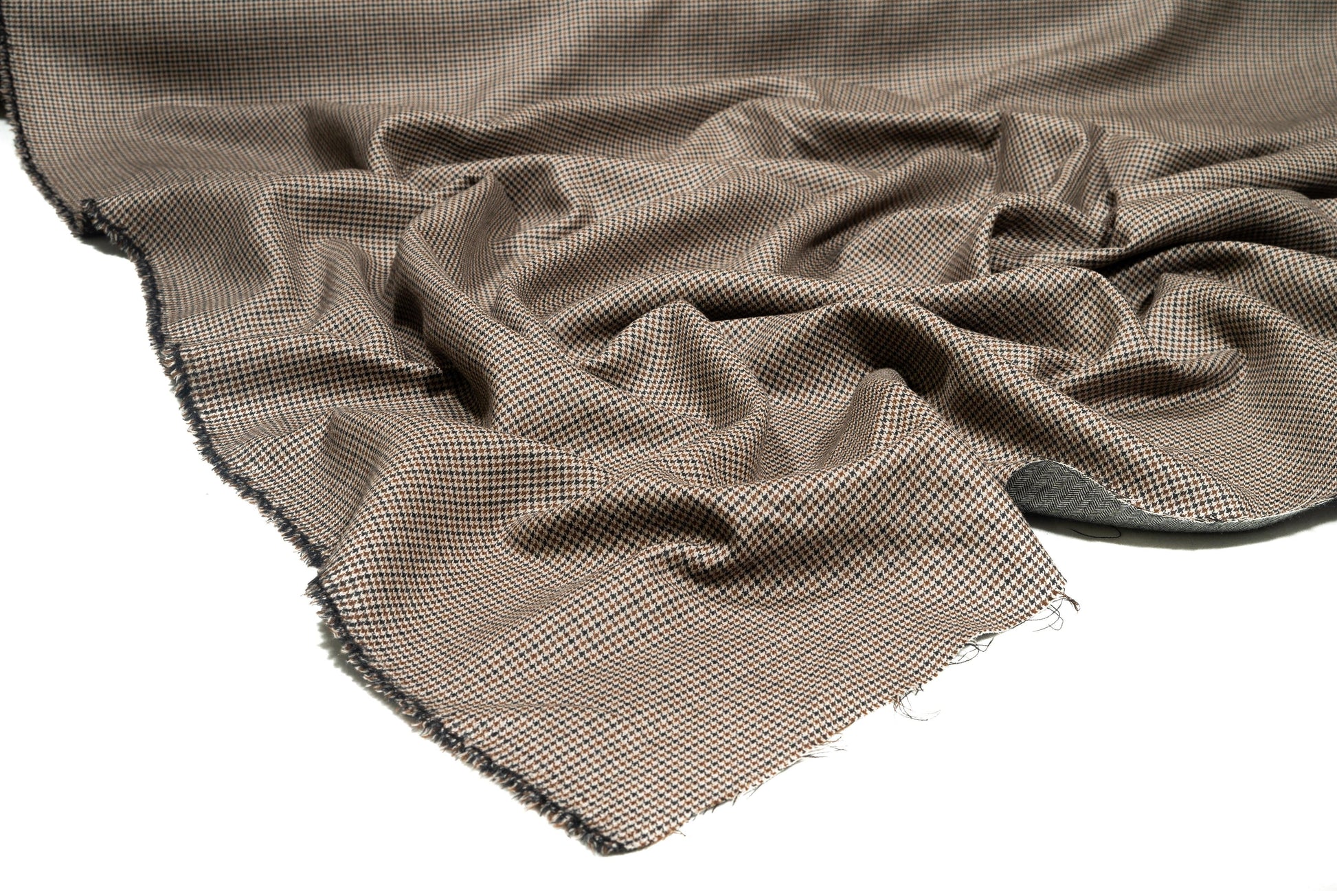 Double Faced Houndstooth and Herringbone Italian Wool Suiting - Prime Fabrics