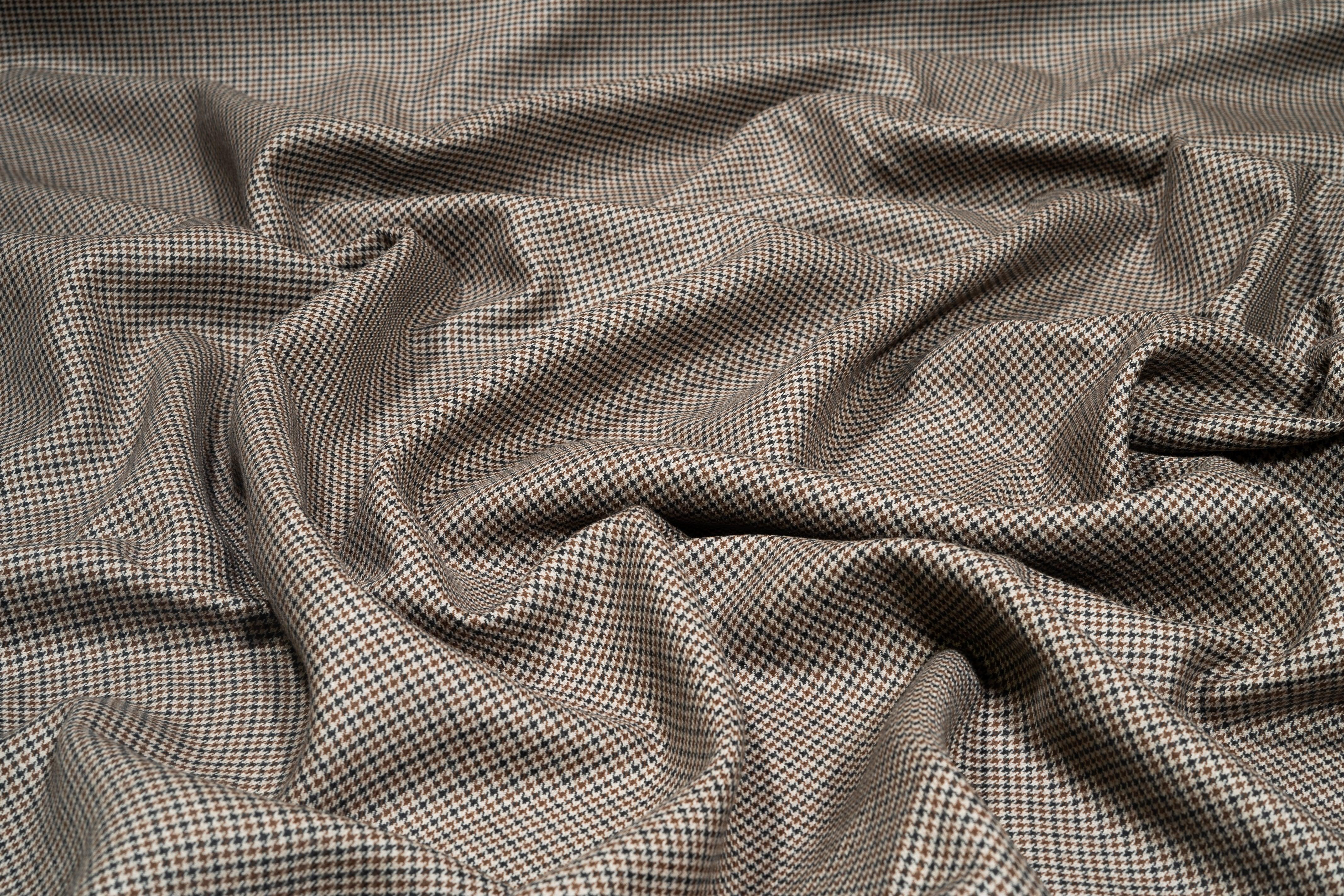 Double Faced Houndstooth and Herringbone Italian Wool Suiting - Prime Fabrics