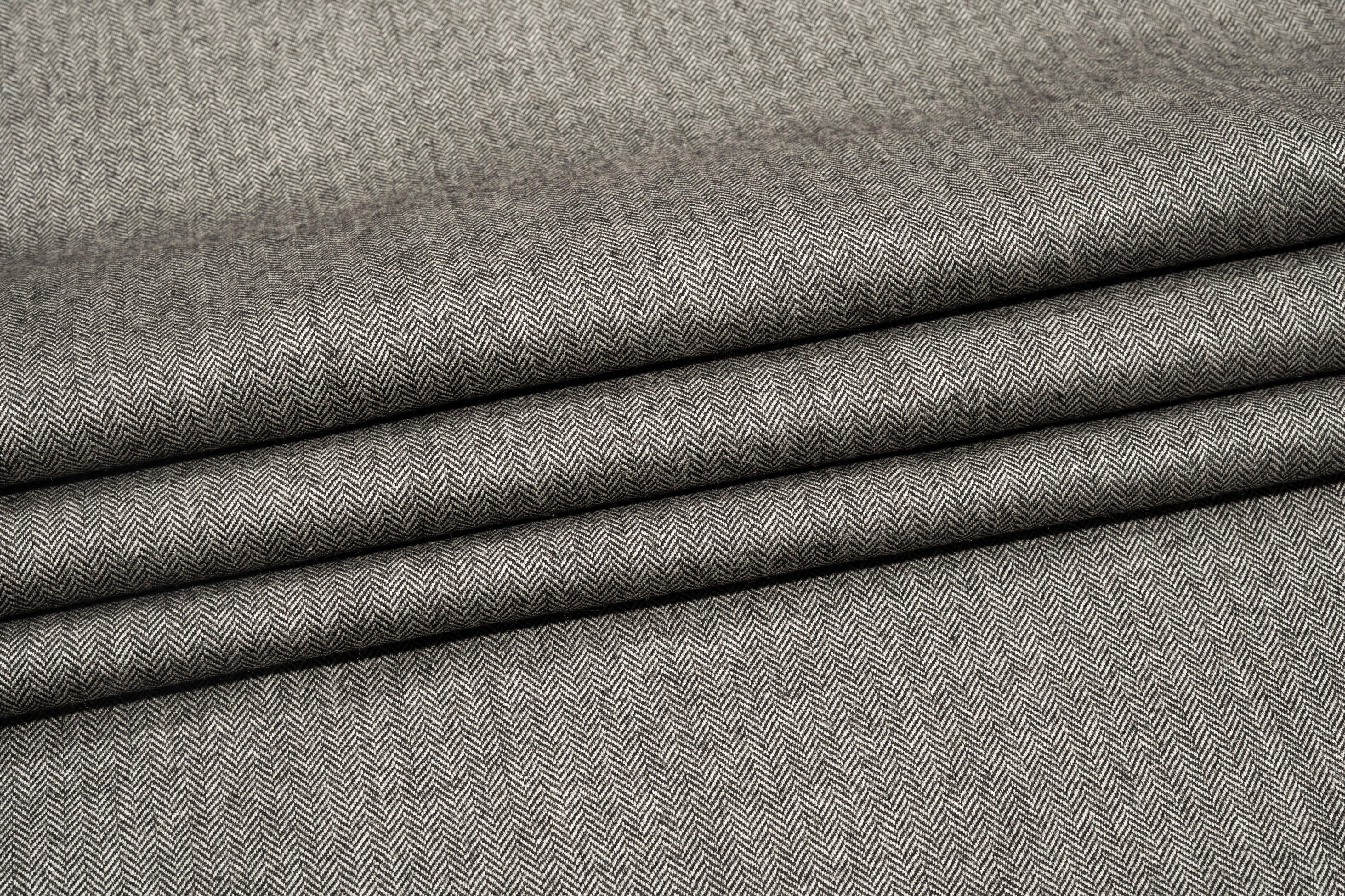 Double Faced Houndstooth and Herringbone Italian Wool Suiting - Prime Fabrics