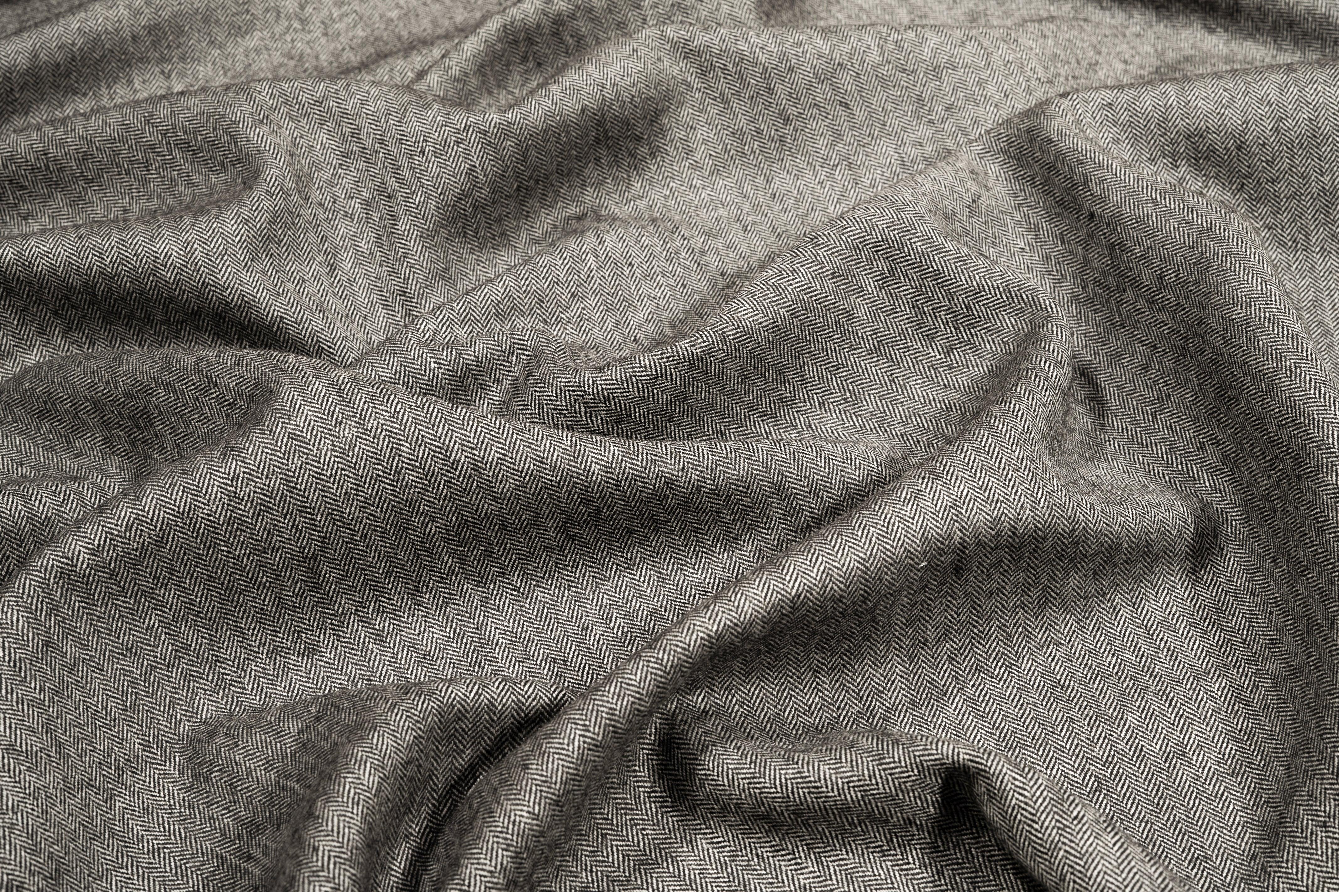 Double Faced Houndstooth and Herringbone Italian Wool Suiting - Prime Fabrics