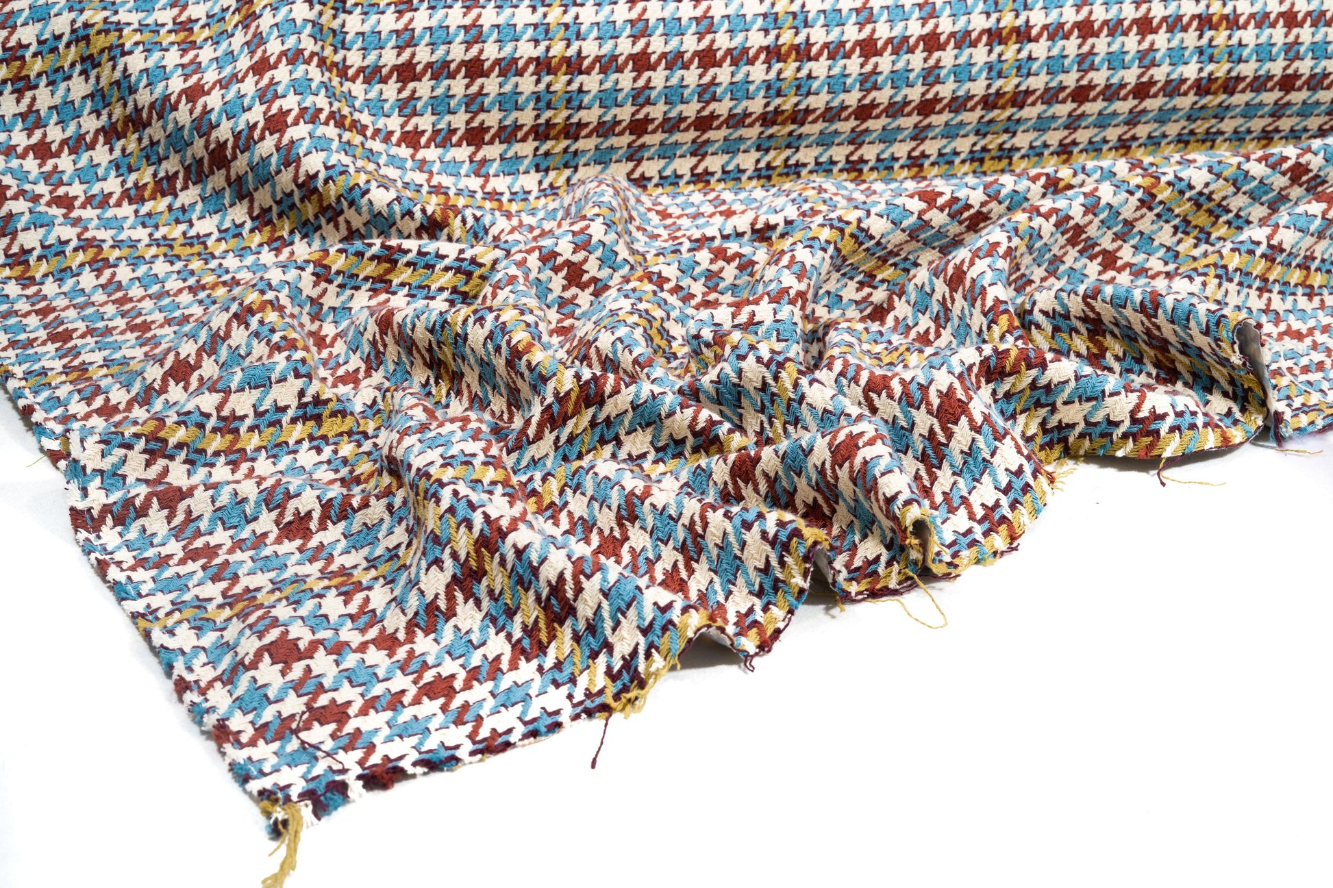 Multicolor Houndstooth Wool Blend - Prime Fabrics