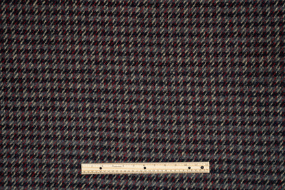 Blue and Red Checked Italian Wool Coating - Prime Fabrics