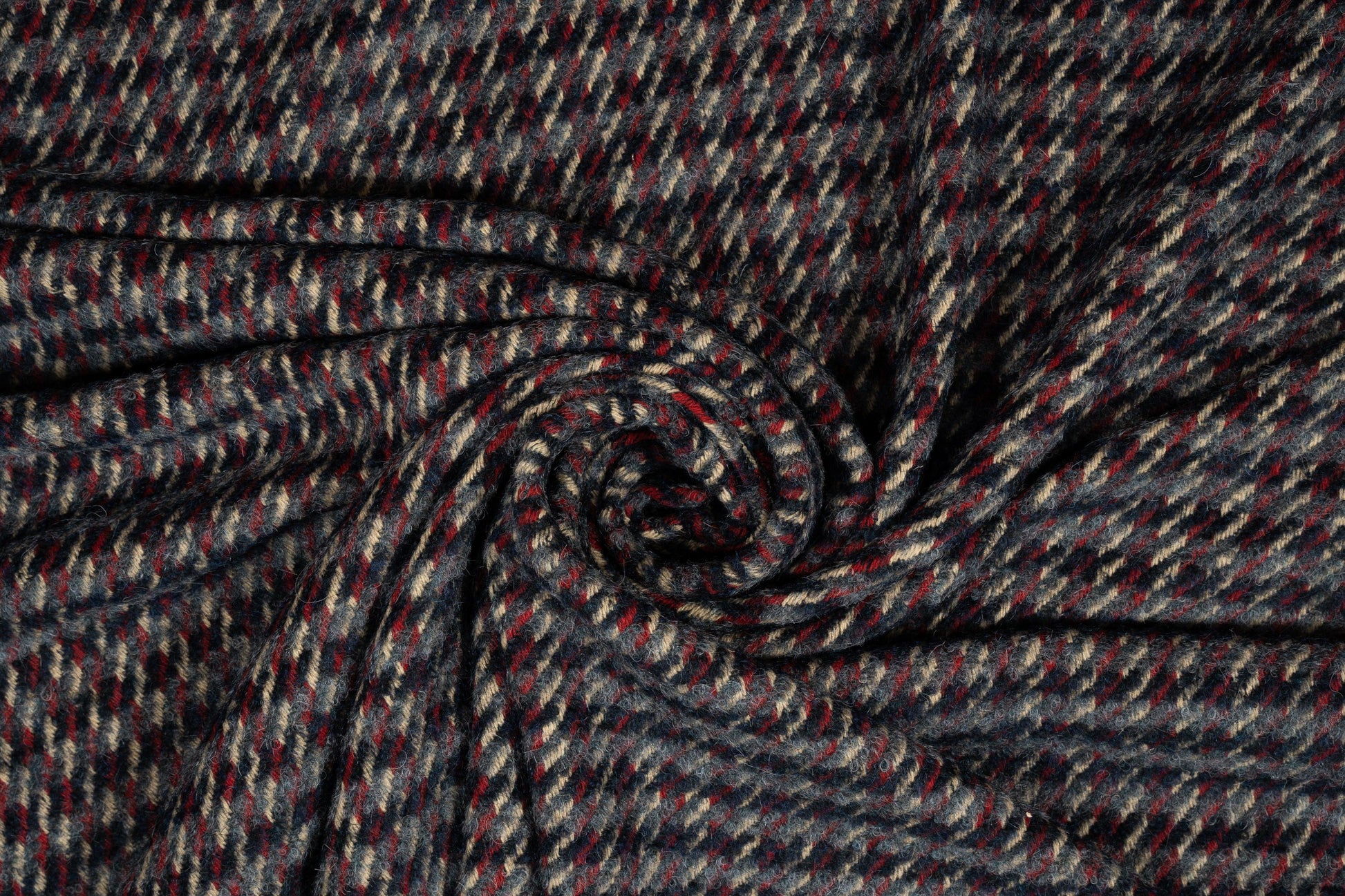 Blue and Red Checked Italian Wool Coating - Prime Fabrics