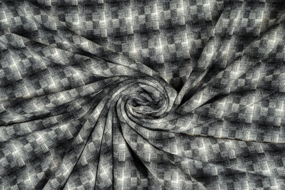 Washed Gray Checked Italian Wool - Prime Fabrics