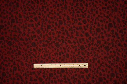 Red and Black Cheetah Print Italian Wool - Prime Fabrics