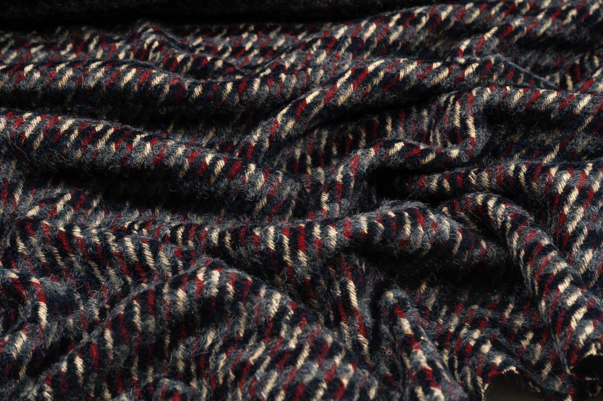 Blue and Red Checked Italian Wool Coating - Prime Fabrics